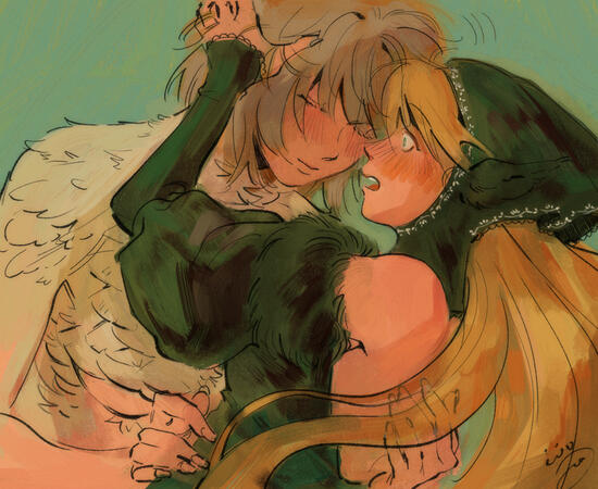 Colored Sketch Half-body (Couple) $90+